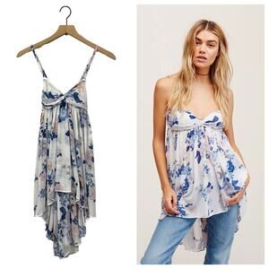 Free People Mirage Floral Printed Babydoll Minidress - White Multi - XS